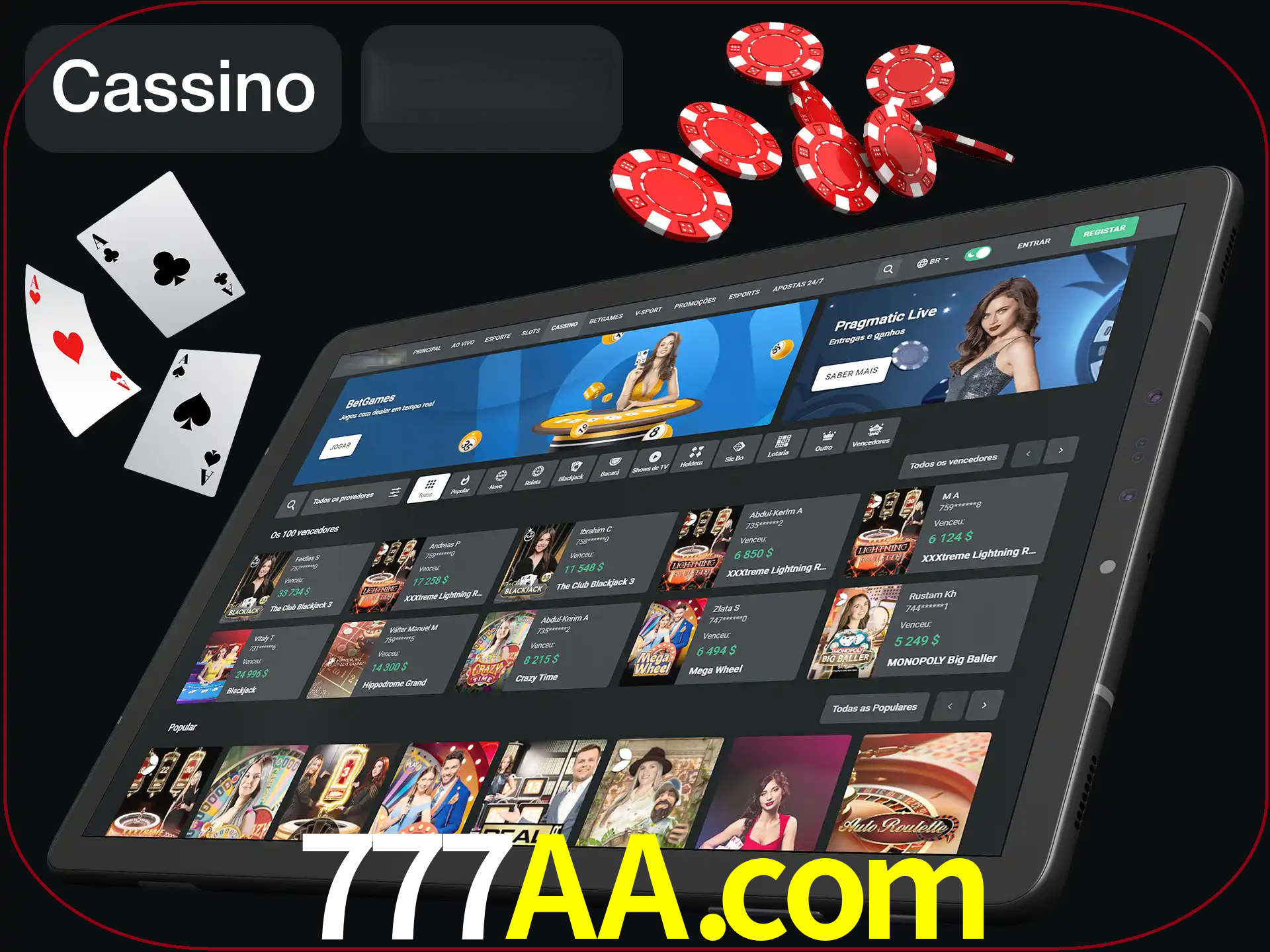 Jogue vários jogos de cassino em nosso cassino.
