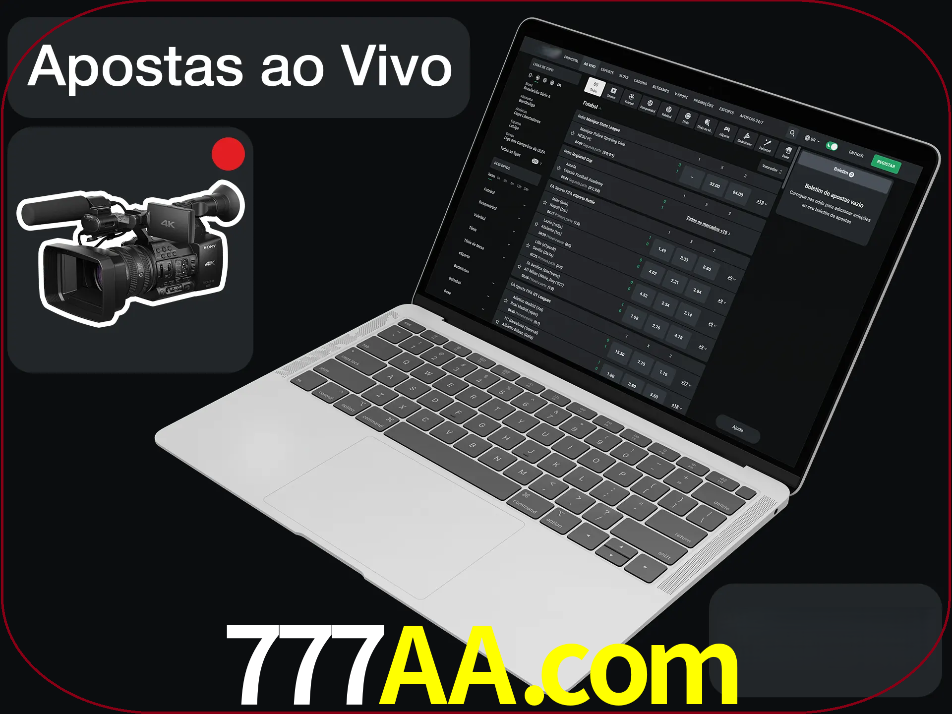 Aposte em formato ao vivo em nosso site.